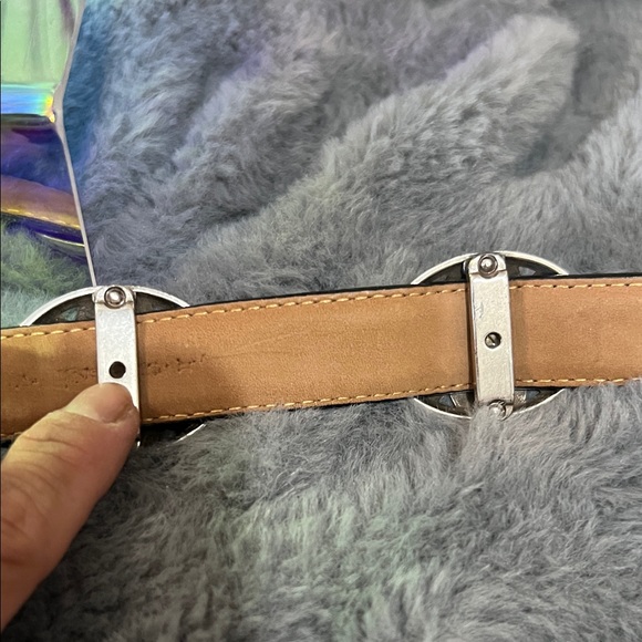Brighton Black Leather Belt with Silver Accents EUC retail $79 - Picture 6 of 6